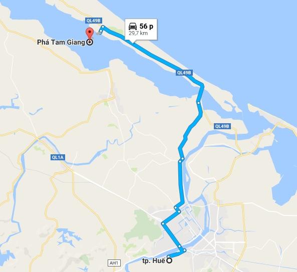Lộ trình xe máy Huế Đan Điền